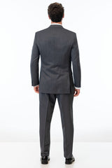 back view of man wearing Steel Grey Sterling Slim Fit Suit 