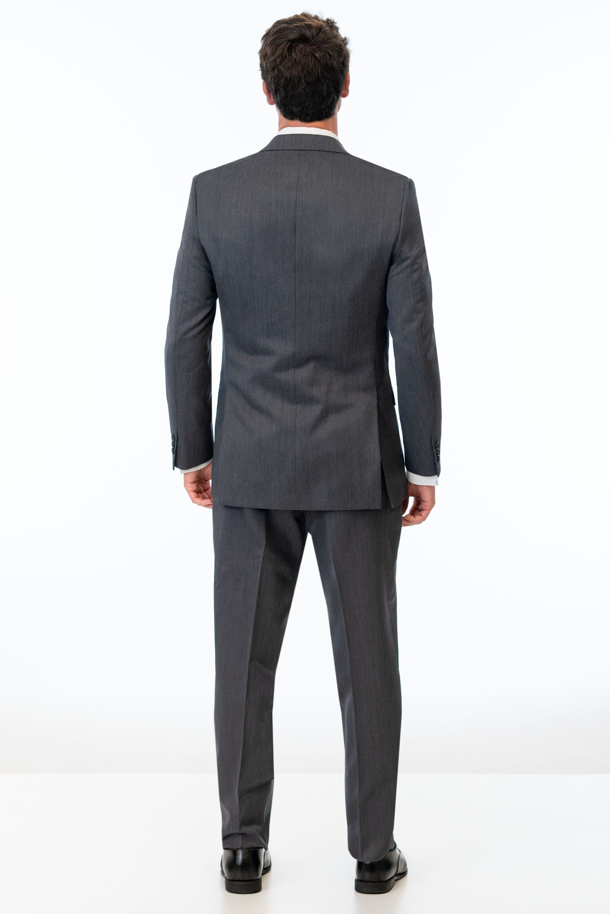 back view of man wearing Steel Grey Sterling Slim Fit Suit 