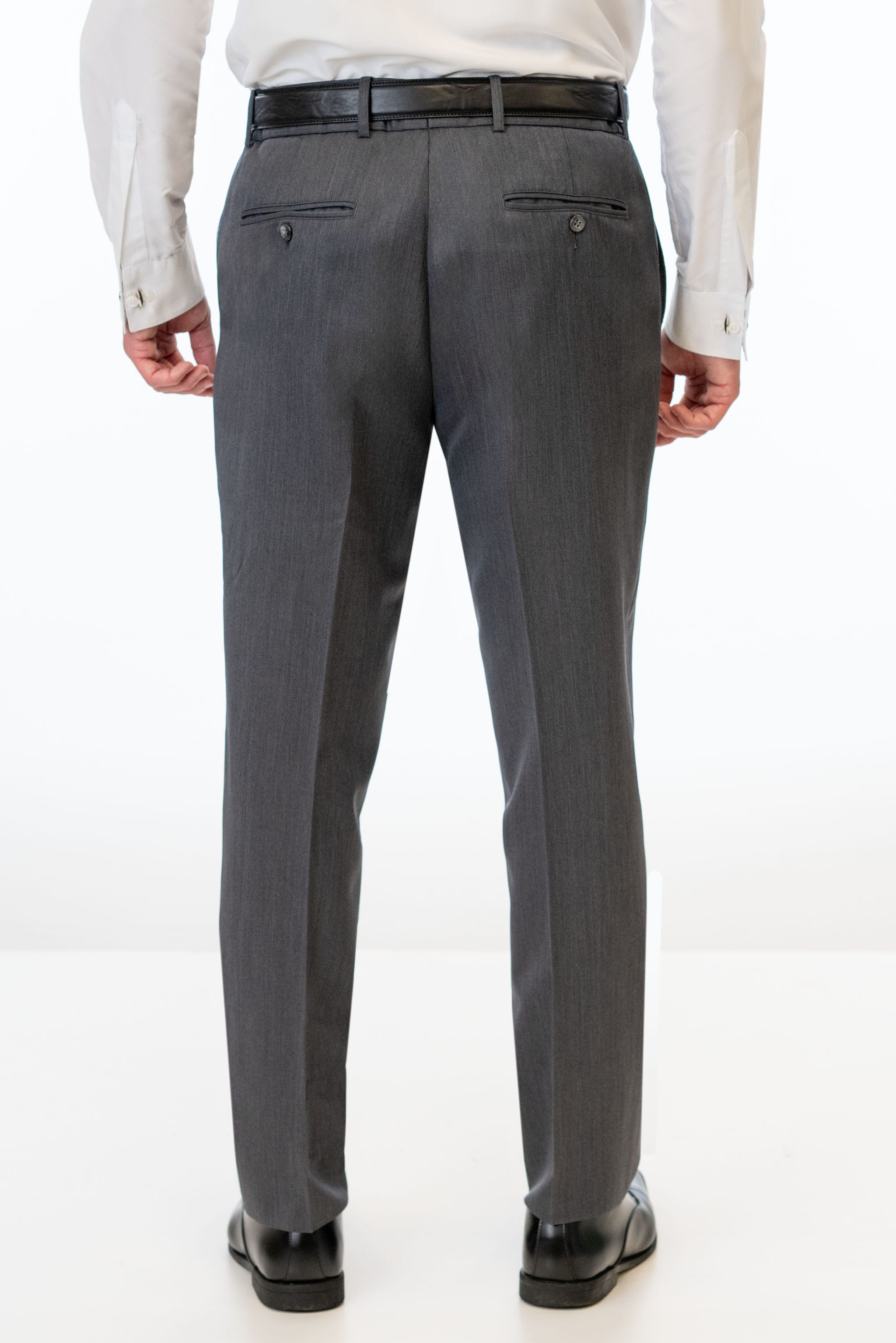 Back of Steel Grey Sterling Slim Fit Suit Pants