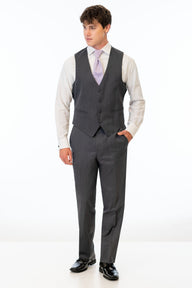 man wearing Steel Grey Sterling Slim Fit Suit pants and vest