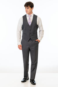 man wearing Steel Grey Sterling Slim Fit Suit pants and vest