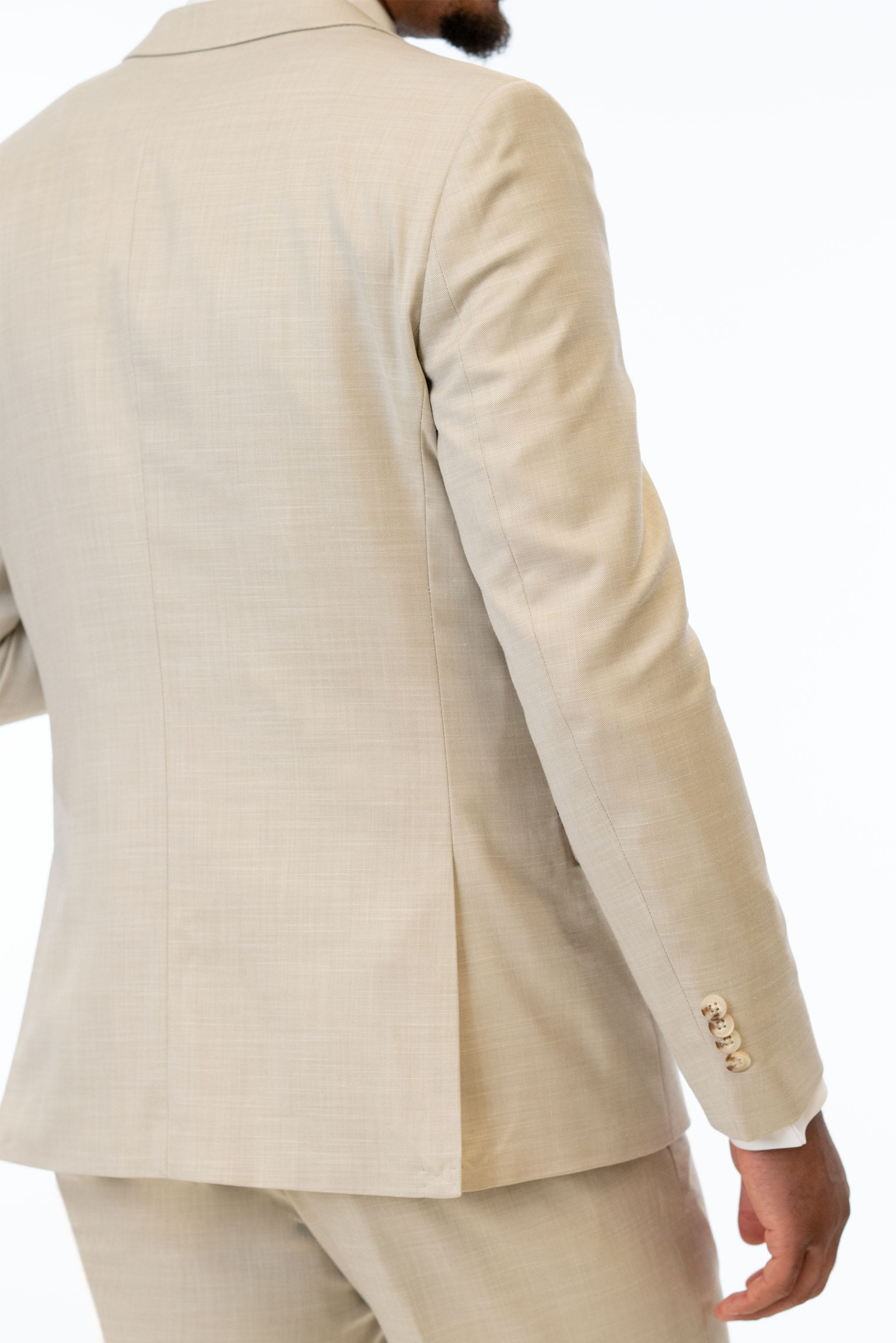Details of the Tan Stretch Slim Fit Suit