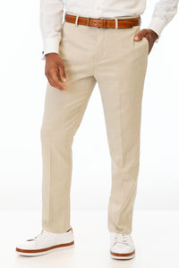 Tan Stretch Slim Fit Suit Pants