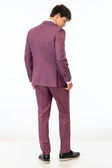 back view of man wearing Violet Stretch Slim Fit Suit 