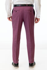 Back of Violet Stretch Slim Fit Suit Pants