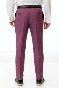 Back of Violet Stretch Slim Fit Suit Pants
