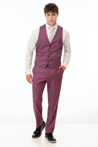 man wearing Violet Stretch Slim Fit Suit pants and vest