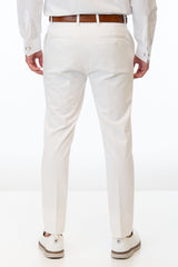 Back of White Euro Slim Fit Pants