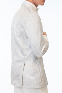 back details of the White Paisley Tuxedo coat