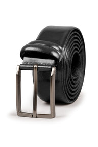 Alta Moda Black Glossy Italian Leather Belt