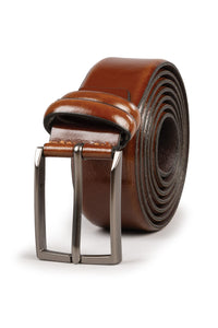 Alta Moda Tobacco Glossy Italian Leather Belt