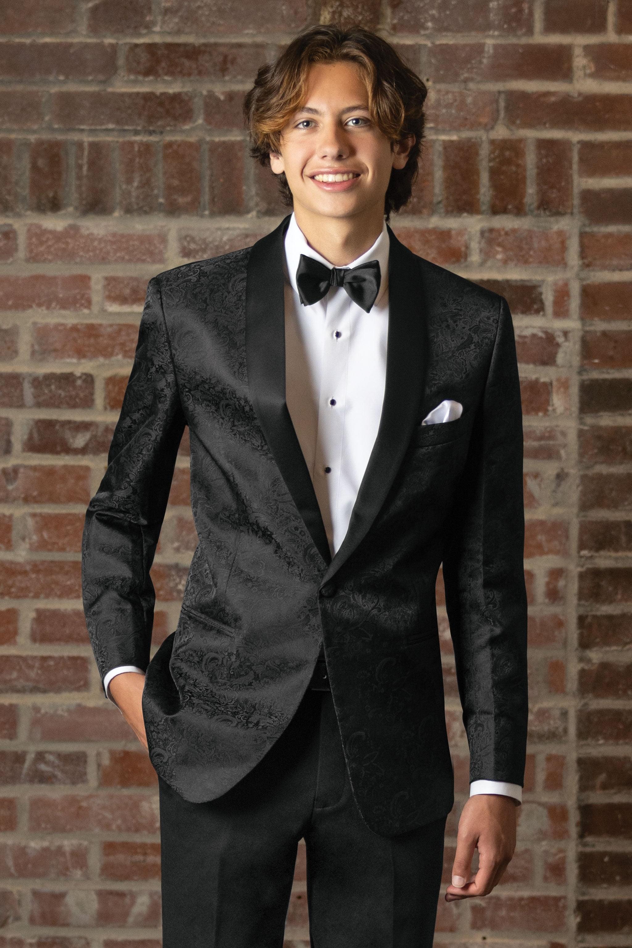 Black Paisley Slim Fit Tuxedo Coat Black Paisley Slim Fit Tuxedo Coat