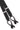 black button-on suspenders with silver metal adjusters and leather button ends on a white background