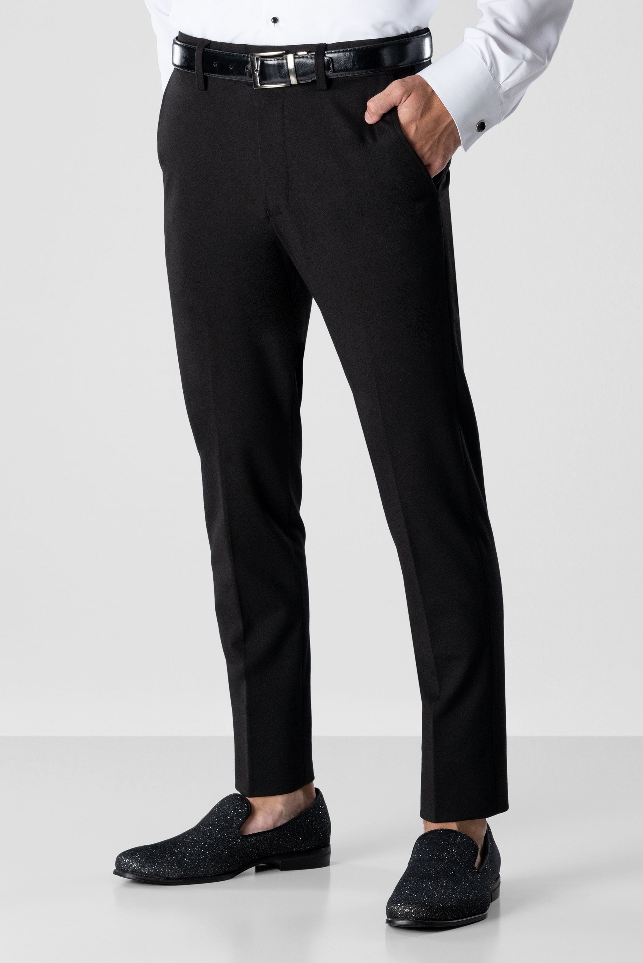 Black Stretch Euro Slim Fit Suit Pants - Jim's Formal Wear 34 Regular Black Stretch Euro Slim Fit Suit Pants - Jim's Formal Wear 34 Regular