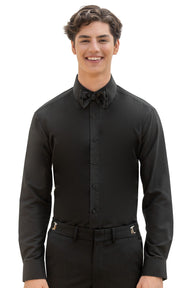 Black Slim Fit Microfiber Shirt