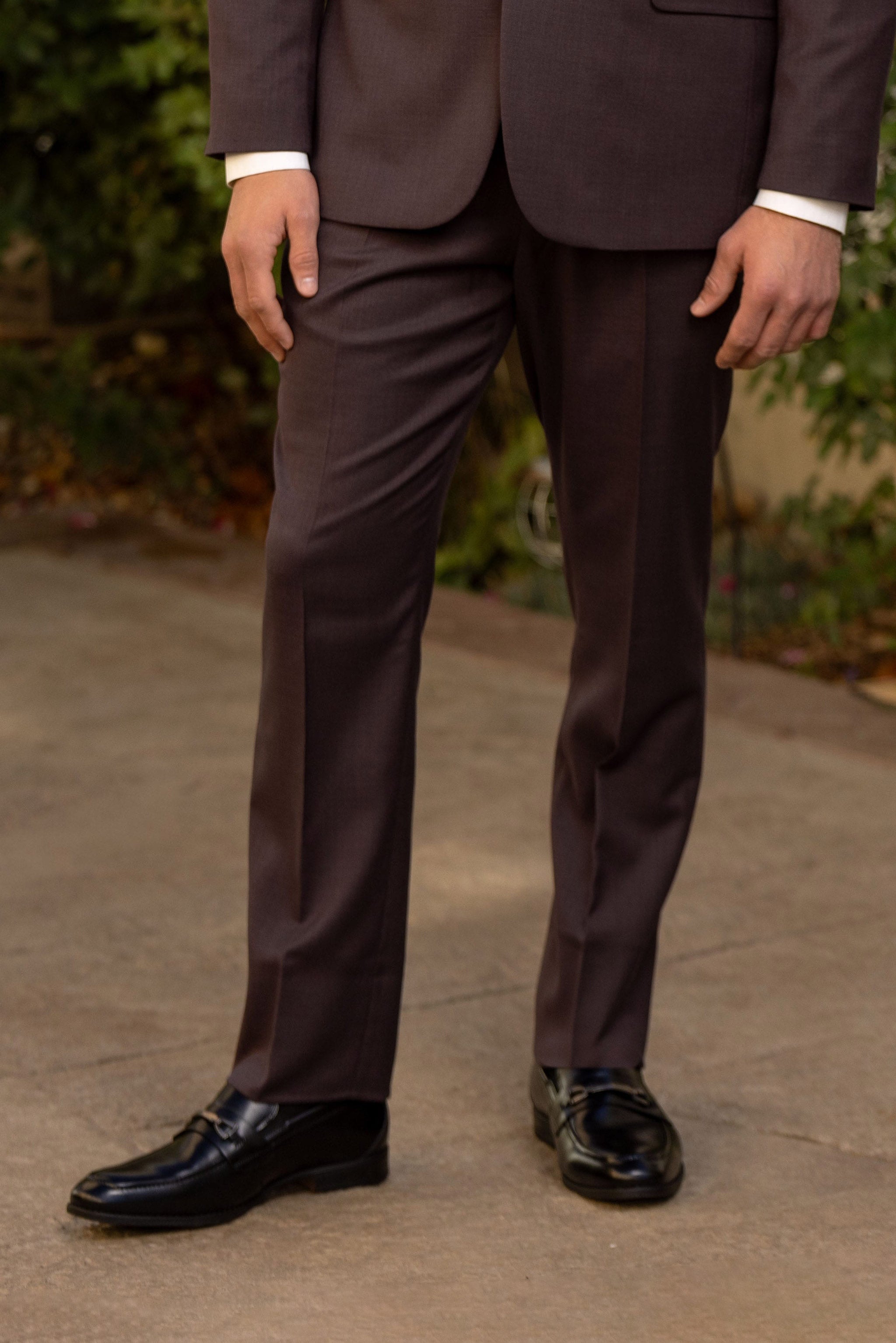 Eggplant Stretch Slim Fit Suit Pants