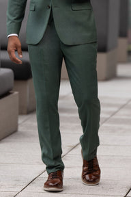 Couture 1910 Forest Green Stretch Slim Fit Suit Pants