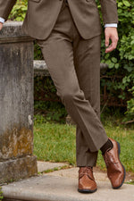 Brown Archer Slim Fit Suit Pants