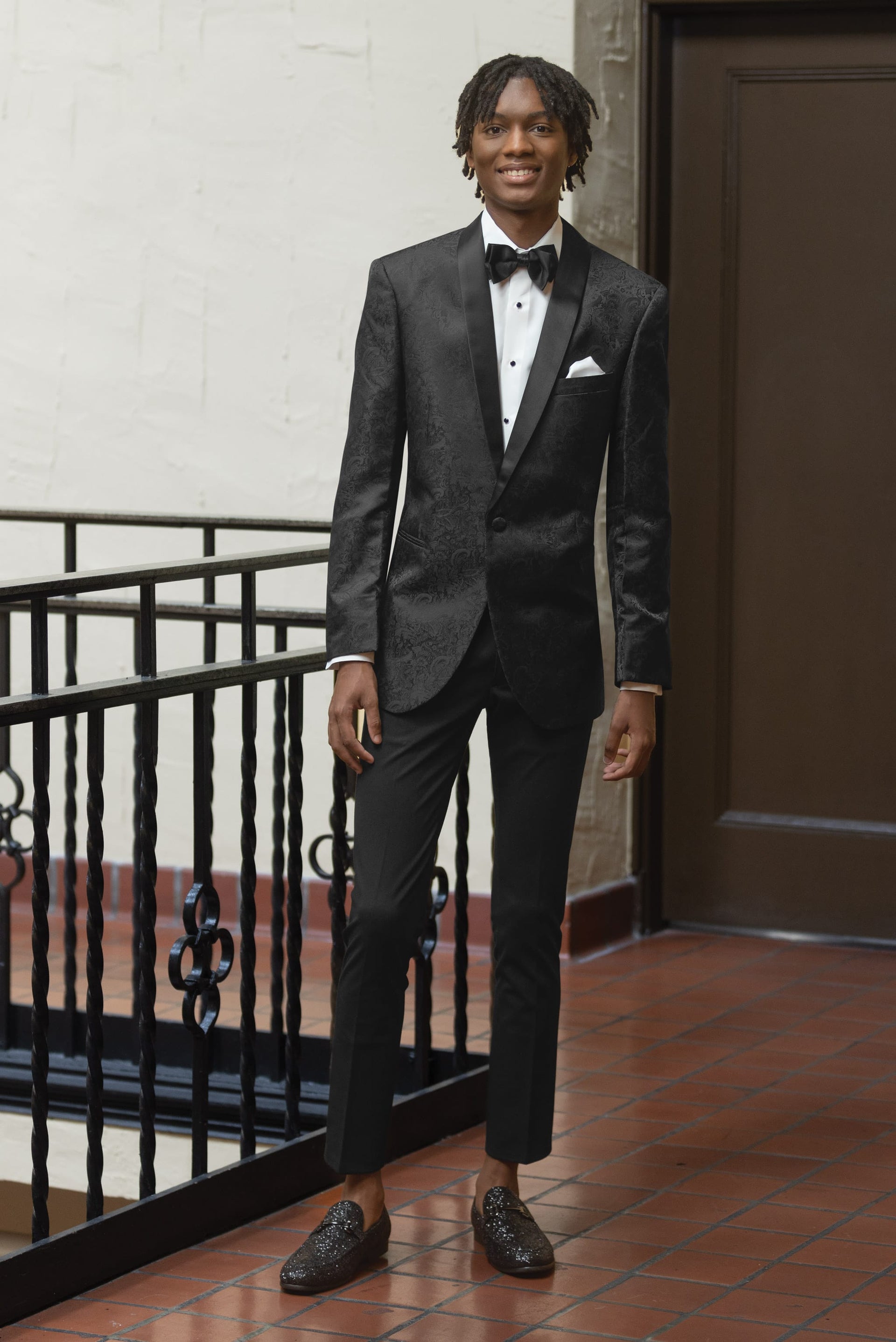 Black Paisley Slim Fit Tuxedo Coat Jim's Formal Wear Shop