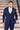 Michael Kors Blue Performance Stretch Wedding Suit with matching vest and floral windsor tie