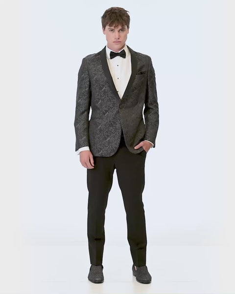 short video showing 360 degree views of Mark of Distinction Granite Aries Paisley Tuxedo