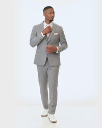 short video showing 360 degree views of Allure Men Heather Grey Clayton Suit