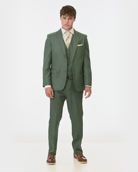 short video showing 360 degree views of Couture 1910 Forest Green Stretch Suit