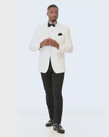 short video showing 360 degree views of White Classic Dinner Jacket