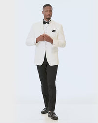 short video showing 360 degree views of White Classic Dinner Jacket