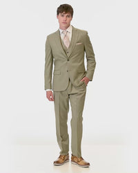 short video showing 360 degree views of Couture 1910 Sage Green Stretch Suit