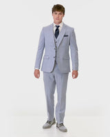 short video showing 360 degree views of Couture 1910 Oxford Blue Stretch Suit