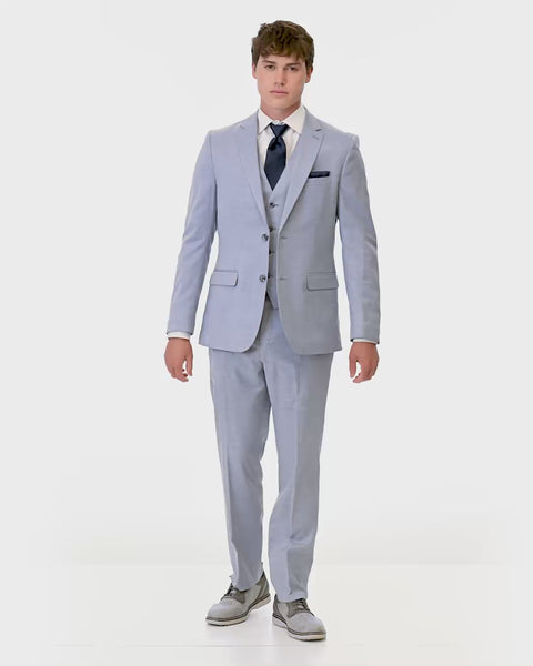 short video showing 360 degree views of Couture 1910 Oxford Blue Stretch Suit