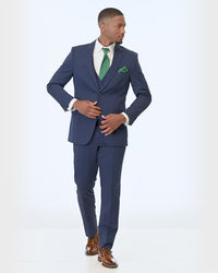 short video showing 360 degree views of Michael Kors Blue Performance Stretch Wedding Suit