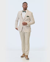 short video showing 360 degree views of Michael Kors Tan Performance Stretch Wedding Suit