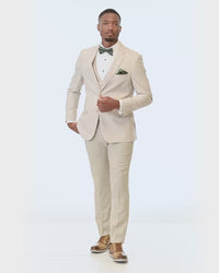 short video showing 360 degree views of Michael Kors Tan Performance Stretch Wedding Suit
