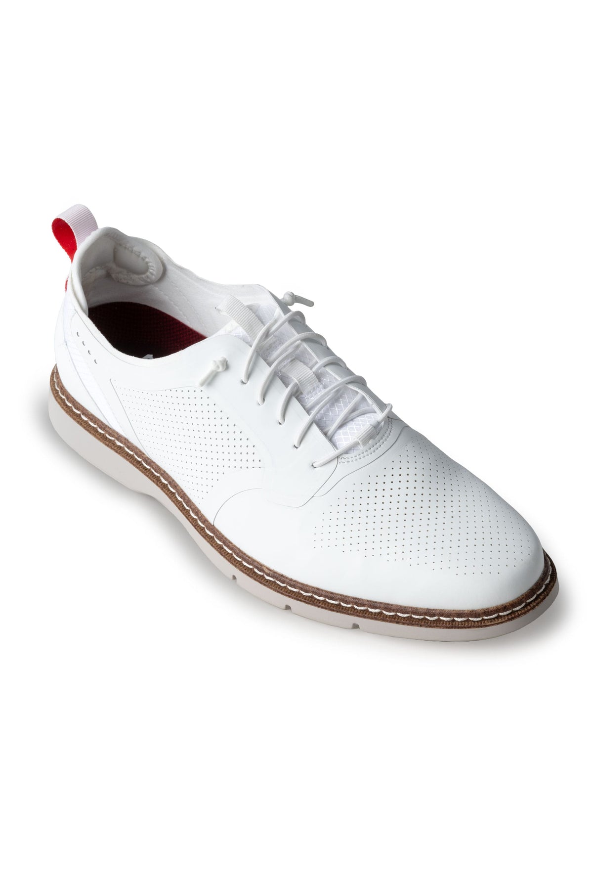 Stacy Adams Northshore White Perforated Leather Slip-On Casual Shoes Stacy Adams Synchro Leather Oxford Dress Sneakers, White  main image 2