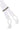 White suspenders with a silver clip on a white background