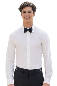 White Slim Fit Microfiber Shirt