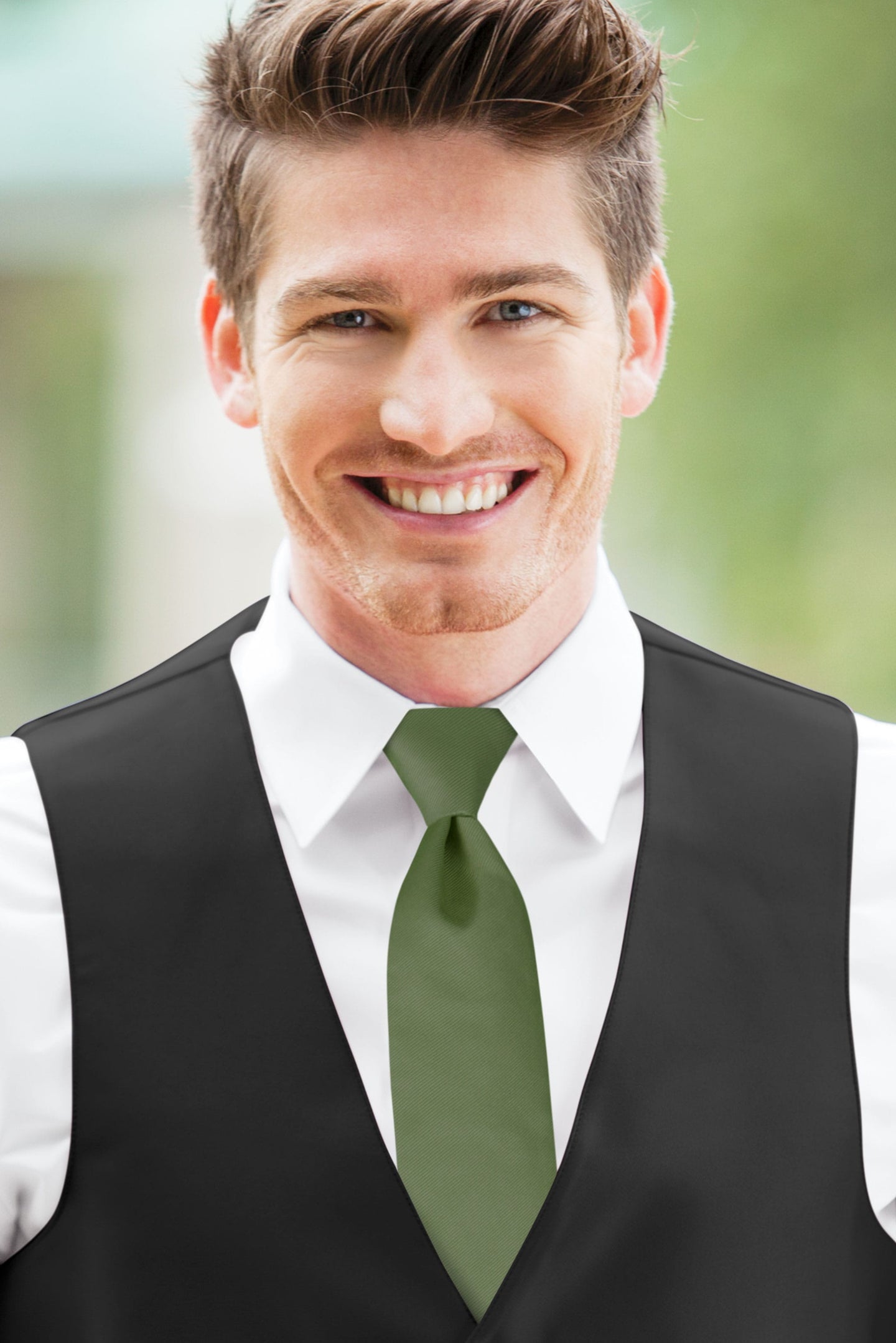 man wearing Clover Simply Solids Windsor Tie