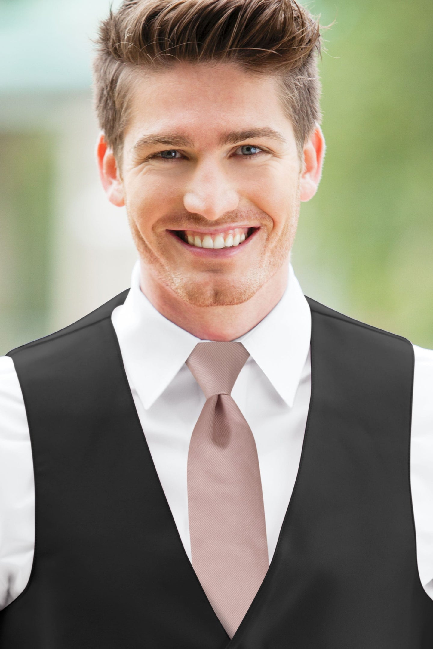 man wearing Dusty Rose Simply Solids Windsor Tie