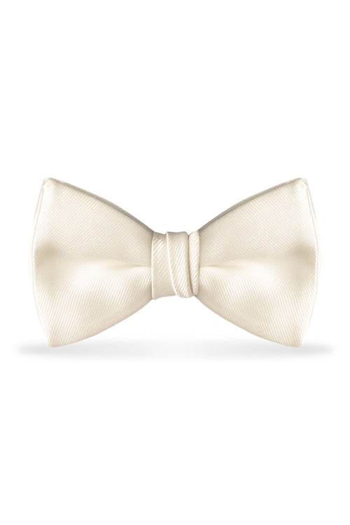 Solid Ivory Bow Tie - Detail