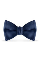 Solid Navy Bow Tie - Detail