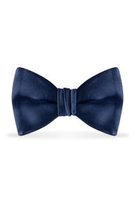 Solid Navy Bow Tie - Detail