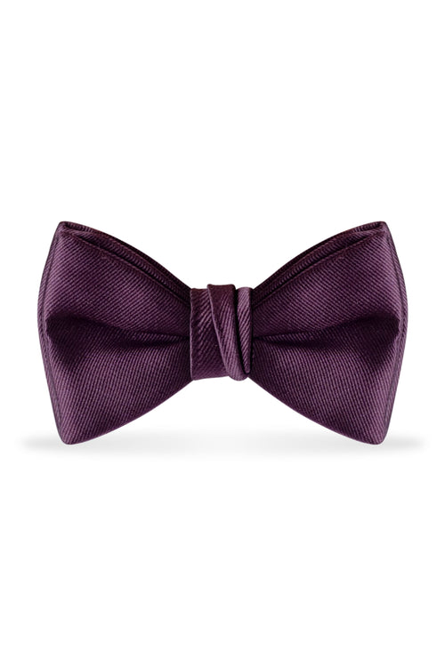 Solid Plum Bow Tie - Detail