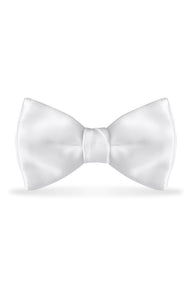 Solid White Bow Tie - Detail