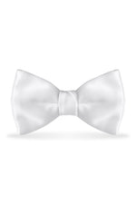 Solid White Bow Tie - Detail