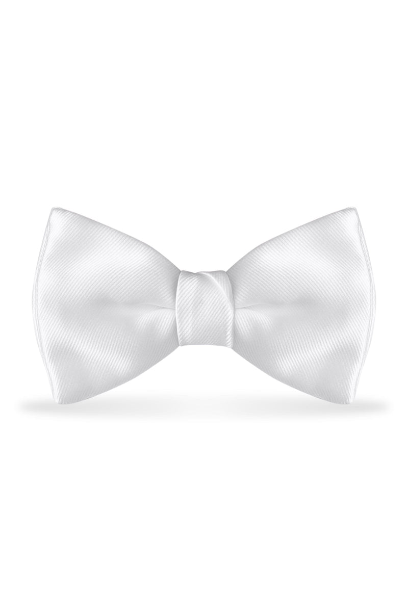 Solid White Bow Tie - Detail