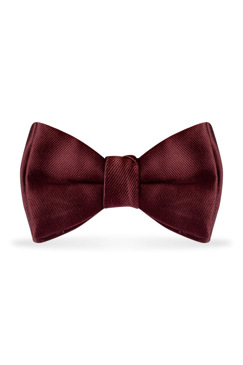 Solid Wine Bow Tie - Detail