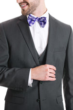 Dark Grey Slim Fit Suit Coat - Detailed Close-Up