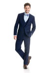 Dark Indigo Slim Fit Suit Coat - Super 120's - Full Suit Front Three Quarter